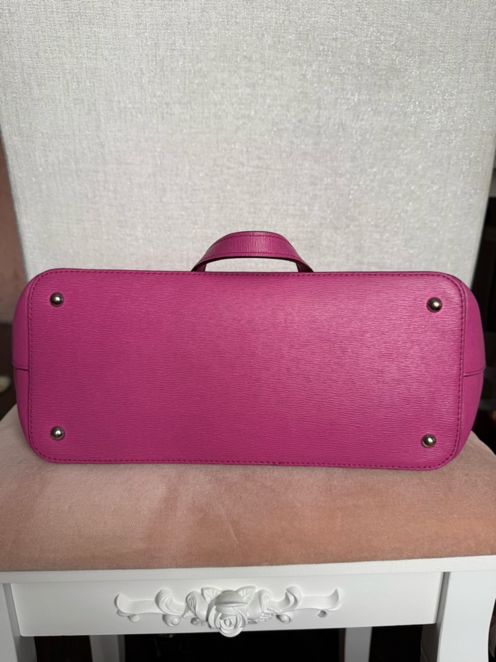 Lauren Ralph Lauren Pink Leather Tote Work Bag Barbiecore Large - Picture 9 of 11